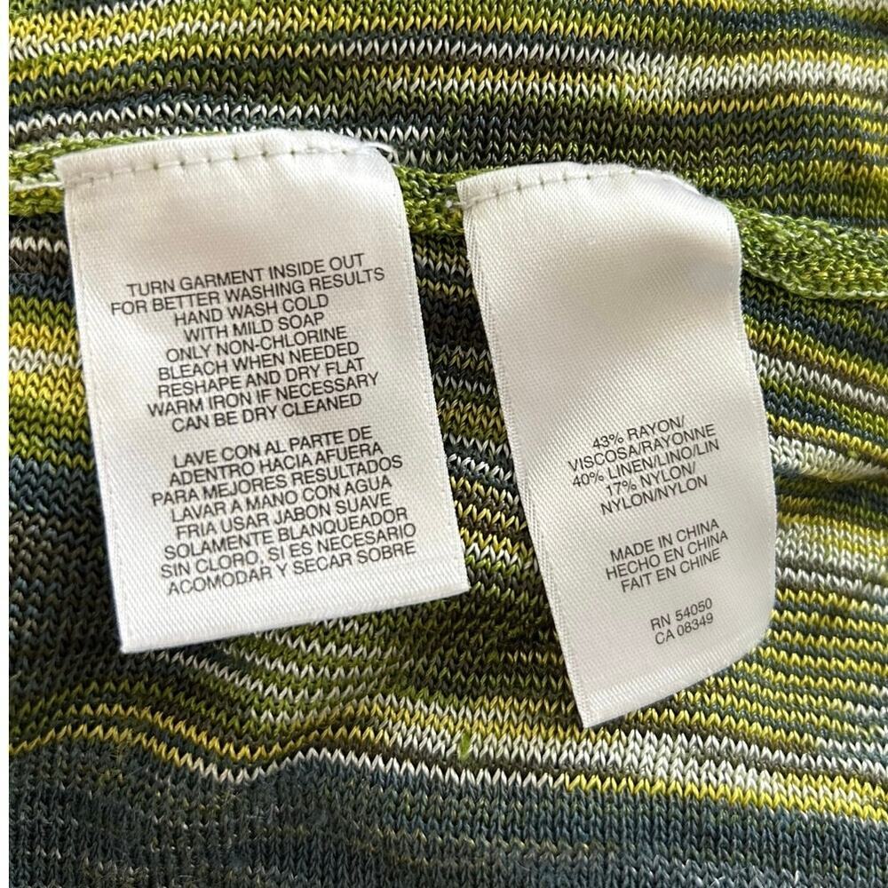 Jones New York Collection XL Green Blue Striped Knit Tunic Top Dolman Artsy - Picture 8 of 8